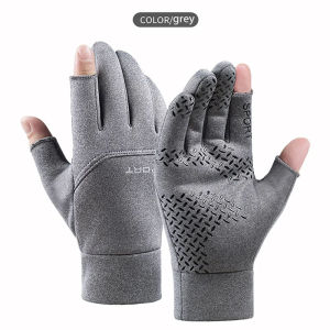 Winter Waterproof Fishing Mens Gloves Womens Cycling Warm Anti Slip Outdoor Sports Exposed Two Finger Touch Screen Gloves