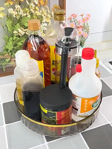UPUP 360° Rotating Spice Rack Rak Rempah Rak Penyimpanan Kitchen Seasoning Storage Rack Cosmetic Storage Rack