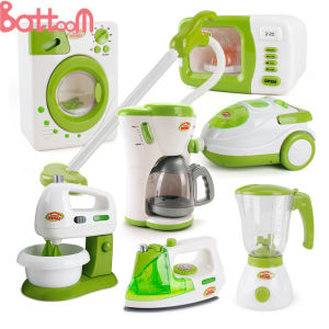 Children Kitchen Pretend Play Toys Light-up & Sound Simulation Kitchen Toys Household Appliances Toy for Kids Children Baby