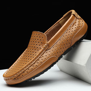 NUDANLAI | Mens Breathable Perforated Summer Business Casual Loafers
