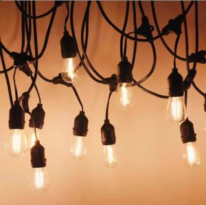 Kabel Fitting Lampu Gantung E27 10 Meter 10 Fitting / 5 Meter 10 Fitting Outdoor Taman Waterproof