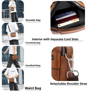 2025 New Mens Multi-Functional Crossbody Bag Commuter Single Shoulder Backpack Small Satchel Mens Fashion Accessory