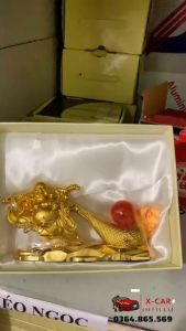 Tượng Phật Di Lặc kéo bao tiền vàng trang trí taplo ô tô xe hơi - trang trí nhà cửa