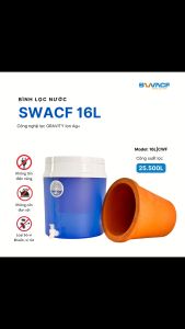 Bình lọc nước uống trực tiếp SWACF 16L CWF Nano bạc lõi lọc 7L công suất 25.000L giữ khoáng chất