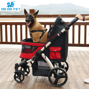 Landscape Luxury Pet Trolley Large Dog Stroller Multiple Cats out Stroller Dog Walking Foldable Cart
