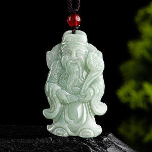 TIMESWIND Light Green Wealth Man Pendant Natural A-grade Jade Women Necklace with Certificate