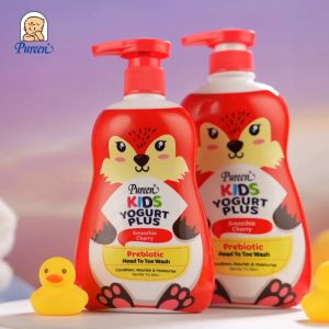 Sữa tắm gội toàn thân Pureen Kids Prebiotic sữa chua hương anh đào - Cân bằng pH da - 400ml/700ml
