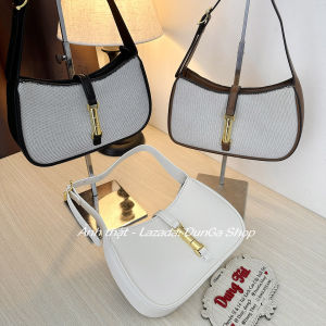 Túi nữ kẹp nách + đeo vai size 23 khóa hít có dây kéo chất vải cối phối da đủ màu