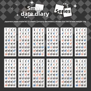 Stickers Punk | Mini Calendar Stickers for 365 Days Scheduling