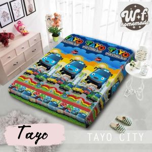 Sarung Kasur Busa Resleting Motif Tayo Bahan Katun Polyester Halus Terlaris / Sprei Resleting Motif Anak Tayo Size 1234 Bahan Katun / Seprai Busa Resleting Harga Grosir Jual Ecer