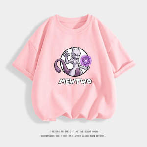 Bandai | Boys Pokémon Short-Sleeved T-Shirt Trendy Casual Cotton Round-Neck Design Anime Joint-Venture Childrens Fashion