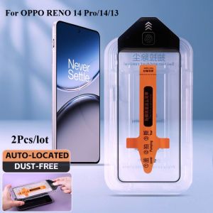 2PCS Easy Install Tempered Glass For OPPO RENO 14 Pro Screen Protector Full Coverage Premium Dust Free Protective Film RENO 13