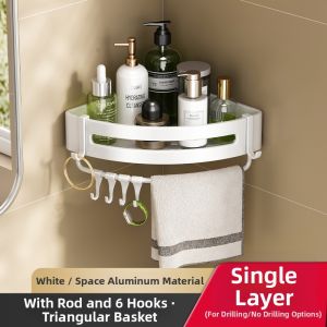 Wall Mounted Triangle Storage Rack Without Drilling