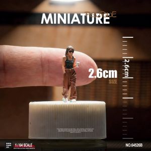 Miniature Model Doll for Sandbox Scenes Collection Photography Desk Ornament 1/64 Scale