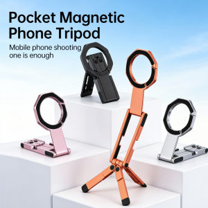 AIPEKE Magnetic Phone Holder Foldable Dual-Sided Magnet Zinc Alloy Phone Tripod Magnetic for MagSafe Cellphone Grip Live & Vlog