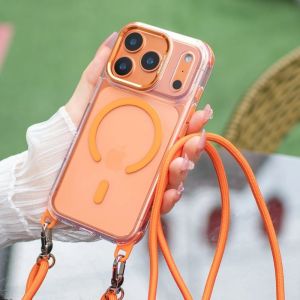 Necklace Strap Cord Rope Magnetic For Magsafe Clear Case For iPhone 17 Pro Max 11 12 13 14 15 16 Plus Removable Lanyard Cover