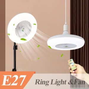NEW Fan Lighting Source Ceiling Remote Lamp E27 Control Bedroom Feel The Wind Home Luster Silent Ac85-265v Fan Light Ceiling