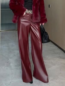 กางเกงขายาวทรงตรงเอวสูง ทรงหลวม ทรงหลวม สำหรับผู้หญิง ฤดูใบไม้ร่วง/ฤดูหนาว กางเกงขายาวลำลองสำหรับผู้หญิง ทรงหลวม สไตล์ลำลอง