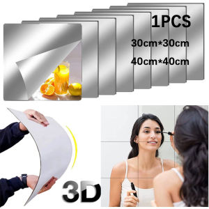HOHODALINK Stiker Cermin Akrilik Tempel Dinding /Sticker Cermin 3D Stiker Dinding Kaca Akrilik Sudah Dengan Perekat Wallpaper Mirror Kamar Mandi