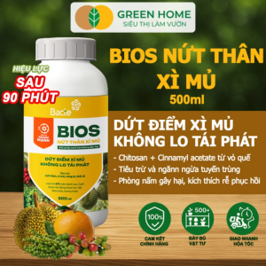 Chế Phẩm Sinh Học Bacte Bios Nứt Thân Xì Mủ Green Home Chai 500ml Từ Thảo Mộc Hiệu Lực Nhanh Mạnh