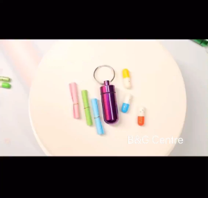 Mini Aluminum Keychain Emergency Tablet Pill Medicine Metal Storage Box Bottle Container Tangkai 紧急救心药罐扣