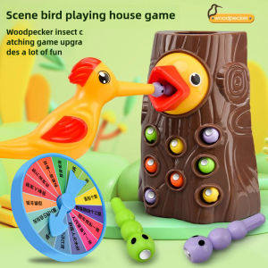Hot Sale Woodpecker Magnetic Bug Catching Toy Montessori Educational Fine Motor Skill Game Interactive Parent-Child Toy for To