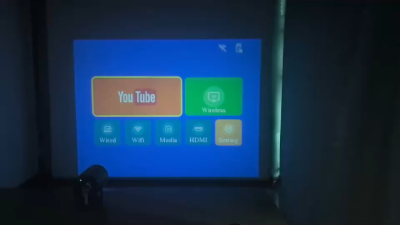 โปรเจคเตอร์พกพาขนาดเล็ก รองรับ Wi-Fi และ Bluetooth 5.0 ความละเอียด 4K เครื่องฉาย