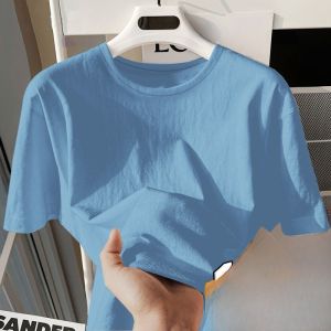 Áo Thun Cotton Tay Ngắn Mùa Hè Thoáng Khí Rộng Rãi Màu Trơn Giá Rẻ Cho Nam Và Nữ