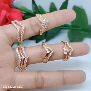 Cincin Vuji Dewasa Aksesoris Lapis Emas Tidak Mudah Pudar Atau Luntur C49