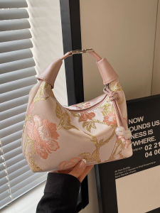 New Chinese Style Handheld Pea Bag Womens Fashionable Embroidered Single Shoulder Bag High-End Sensation Crossbody Bag