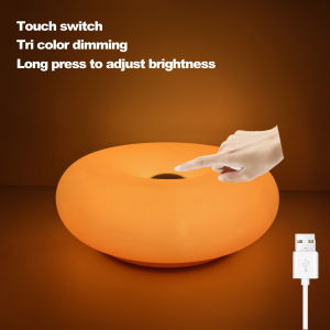 Bedroom bedside lamp USB plug Bauhaus living room dining room decoration donut ambient light