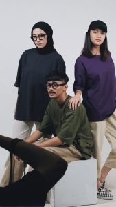 Kaos Baju Oversize T-Shirt Distro Polos Basic Big Size Pria Wanita Cotton Combed 24s - WANHOPIG
