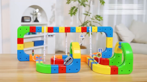 NIKO Electric Magnetic Track Train Toys Set Magnetic Building Block Train 3D Racing Track Set For Kids Boys Girls Birthday Gifts