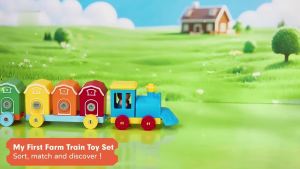 Montessori Farm Train Set for Toddlers Learning Counting Matching & Sorting Fine Motor SkillsPreschool Toy Christmas Gift