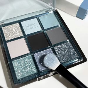 Low Saturation Ice Transparent Baby Blue Smokey Eye Shadow Palette Matte Pearl De-Puffing Swarovski Full Set Multi-Color