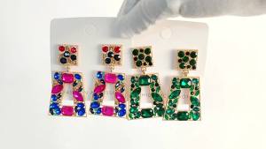 Shiny Rhinestone Hollow Decor Clearance Big Dangle Earrings For Women Boho Trend Luxury Design Wedding Party Pendant Jewelry