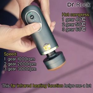 Dr.Rock Mini Bian Stone Far Infrared Heating Therapy Massager  Massage Gun with Far Infrared Bian Stone Massage Gun for pain relief and relax muscles fascial gun with heat. Deep Tissues Muscle Massager