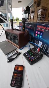 ชุดลำโพงบลูทูธ+มิกเซอร์ ชุดพร้อมฟัง/คาราโอเกะ พร้อมไมค์ไร้สาย UHF 2ตัว อุปกรสายต่อพ่วงครบครัน SOUNDMILAN ML-228+EQ-5502