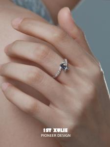 1ST XULIE | Nhẫn Rắn Thiết Kế Độc Đáo Bạc Ý Zircon