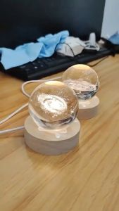3D Night Lamp Crystal Ball Night Light Lamp USB Wiring Bedroom Bedside Gift Home Decor