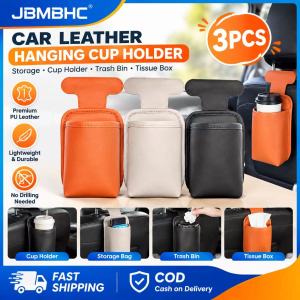 Jbmbhc 3Pcs Da phía cạnh ghế xe ô tô túi xếp đồ giá treo cốc túi lưu trữ Cho chai nước Mô Điện Thoại Thùng rác mini phù hợp với tất cả
