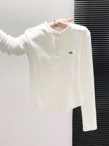 White Slim Fit Long Sleeve T-Shirt Womens Autumn New Style Casual Base Layer Top Zipper Shoulder Design Versatile Slimming Effect