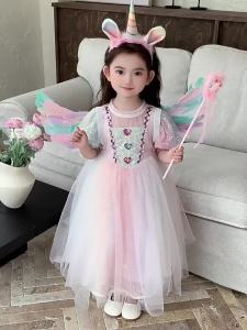 Unicorn Dress For Girls Halloween Fantasy Party Princess Clothes Kids Rainbow Unicorn Sets Carnival Feast Anime Disguise Outfits