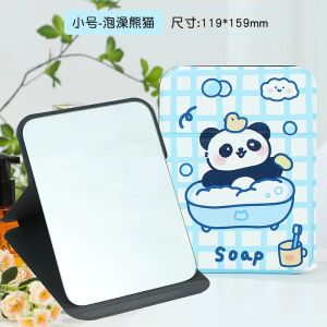 Portable Folding Makeup Mirror Desktop Compact Travel Carry-On Simple Style Glass Mirror Personal Grooming Tool Home Use