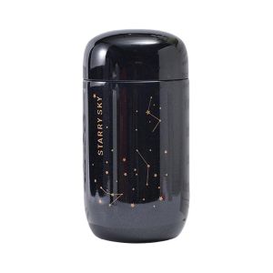 （COD)Tumbler Estetik Botol Minum Panas Dingin Stainless Steel 200ml Hitam Putih Olahraga Portabel