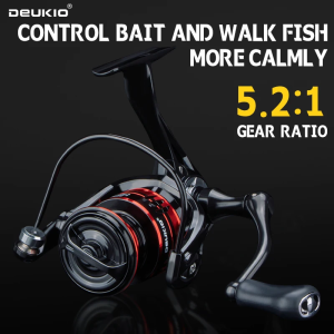 DEUKIO New Fishing Reel Drag Power 6KG 5.2:1 Spinning Reels Metal Spool carretilhas de pesca Reel for Fishing Accessories Peche