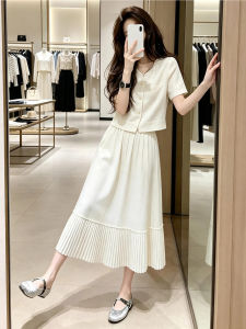 Karrar betsey | Elegant White Dress Suite For Women Summer Two-Piece Long Skirt