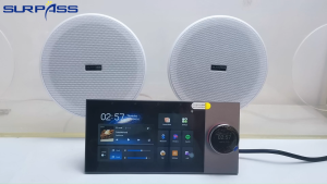Home 4 Zone Audio Inwall Amplifier 7 Inch Android 11 Alexa Voice Tuya Smart Home Control Panel 8x30W Channel WiFi Wall Amplifier