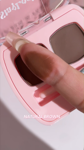 Ashley Shine StayLock Duo Brow Cream 2 Shades Buildable Brow Pomade Waterproof Sweat Resistant Eyebrow Cream With Mini Brush AS5166