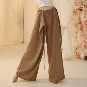 Women Modern Dance Polyester Soft Dancing Wide Leg Pant Training Classical Elegan Performance Belly Dance Costume Trousers